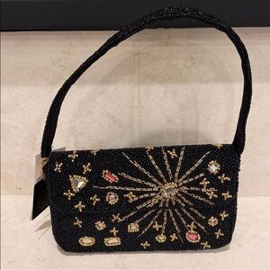 Viral Black Beaded Constellation Star Shoulder Bag